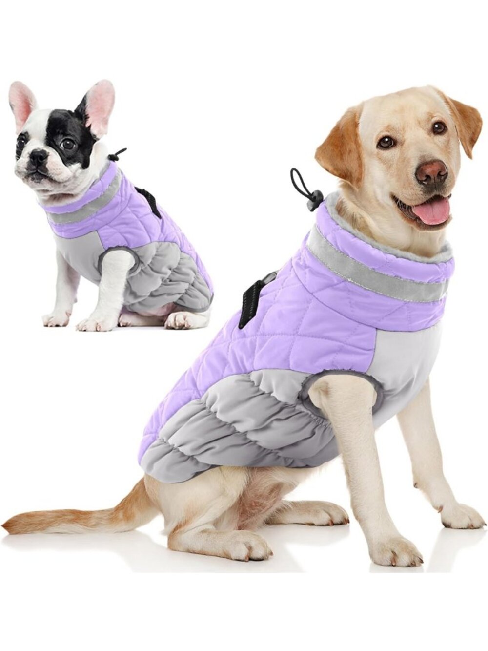 Cozy Fleece Dog Winter Coat with Harness - Warm Outerwear for Large Dogs